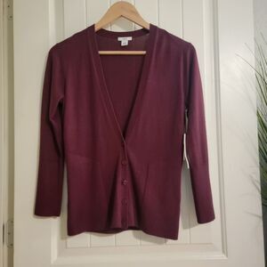 Lewit Merino Wool and Silk Fucia Cardigan